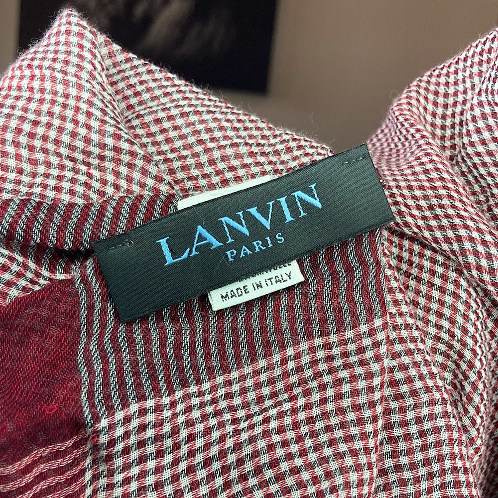 NOW $25! Lanvin Giant Lightweight Micro-Check Scarf